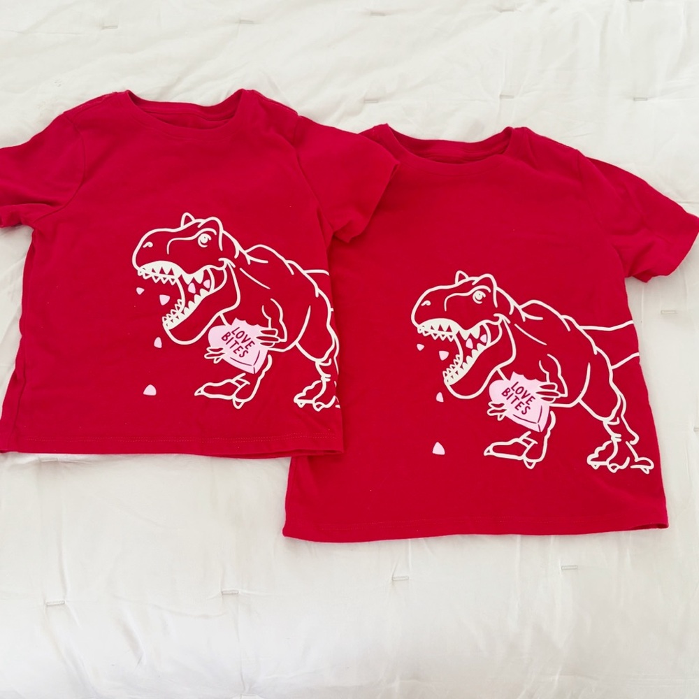 Brothers Matching 3T + 5T Valentines Day Tees
